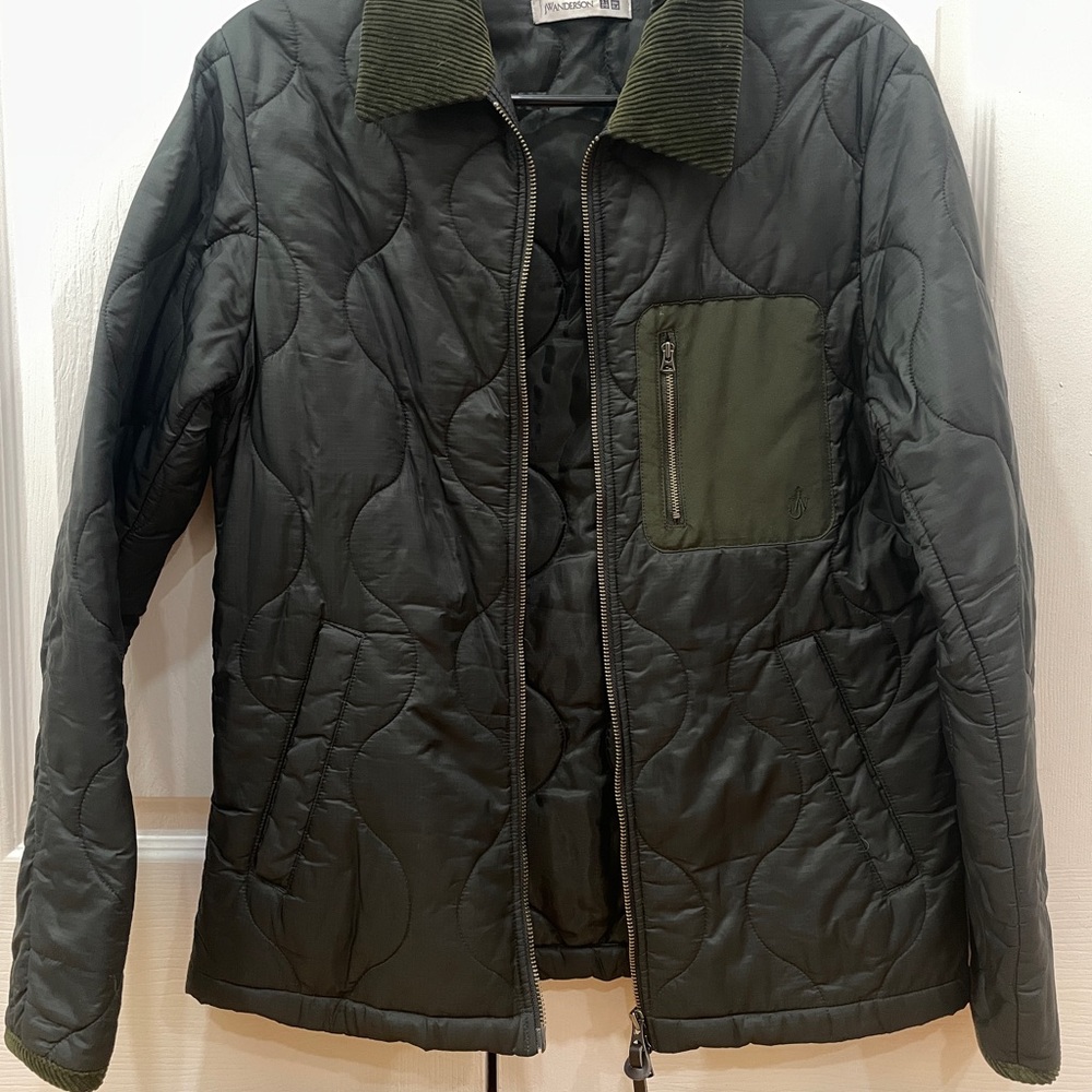 JW ANDERSON/ Uniqlo Olive Quilted Jacket with Corduroy Detail
